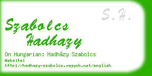 szabolcs hadhazy business card